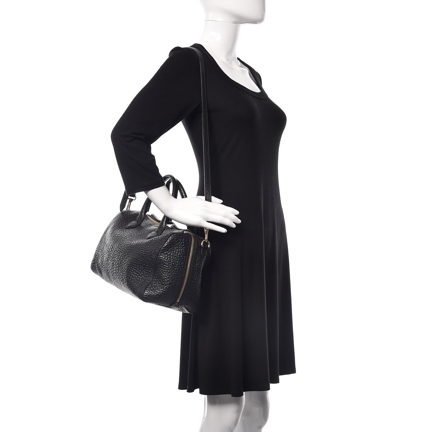 Burberry Heritage Grain Medium Alchester Bowling Bag Black 2 of 9