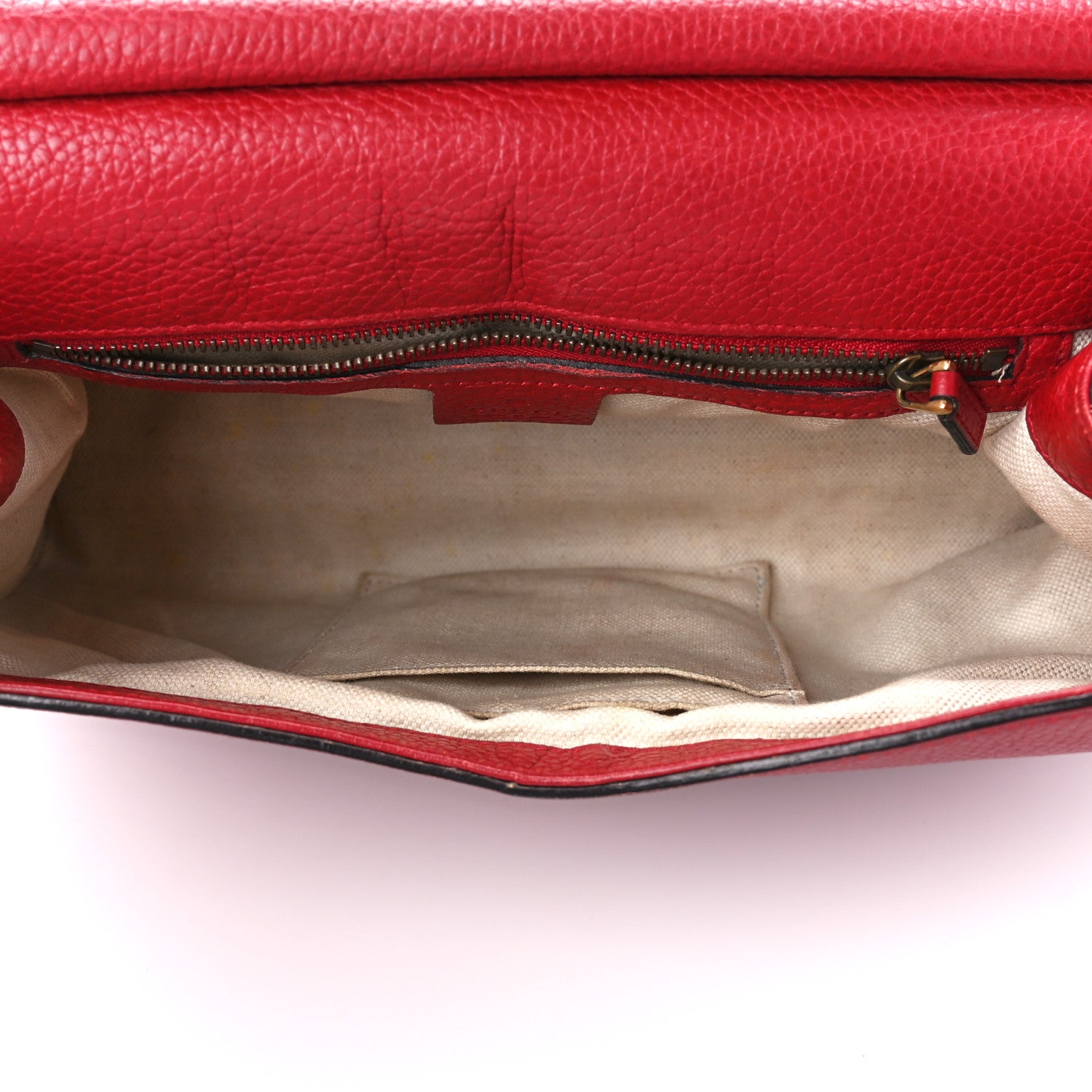 Gucci Calfskin Small GG Marmont Top Handle Bag Vulcanic Red 5 of 14