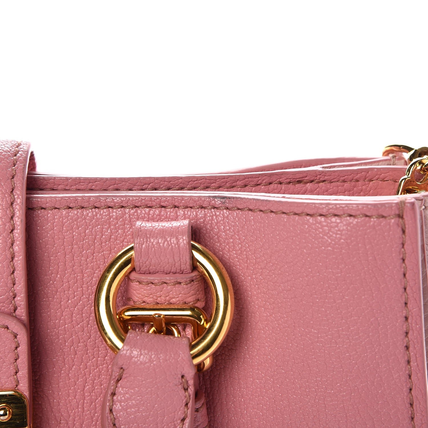 Miu Miu Goatskin Madras Shopping Tote Rosa Gemma 11 of 18