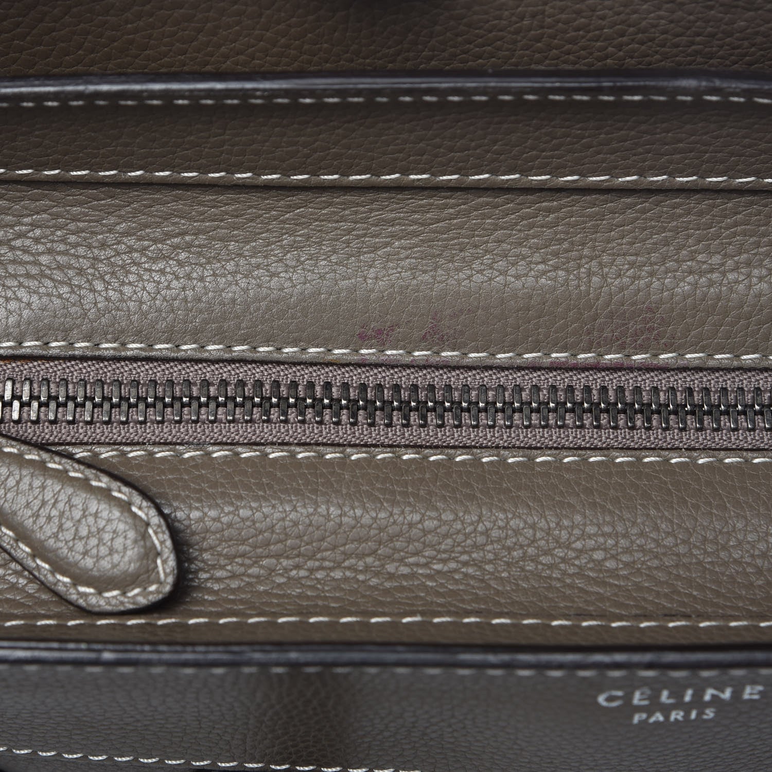 Celine Drummed Calfskin Mini Luggage Souris 14 of 18
