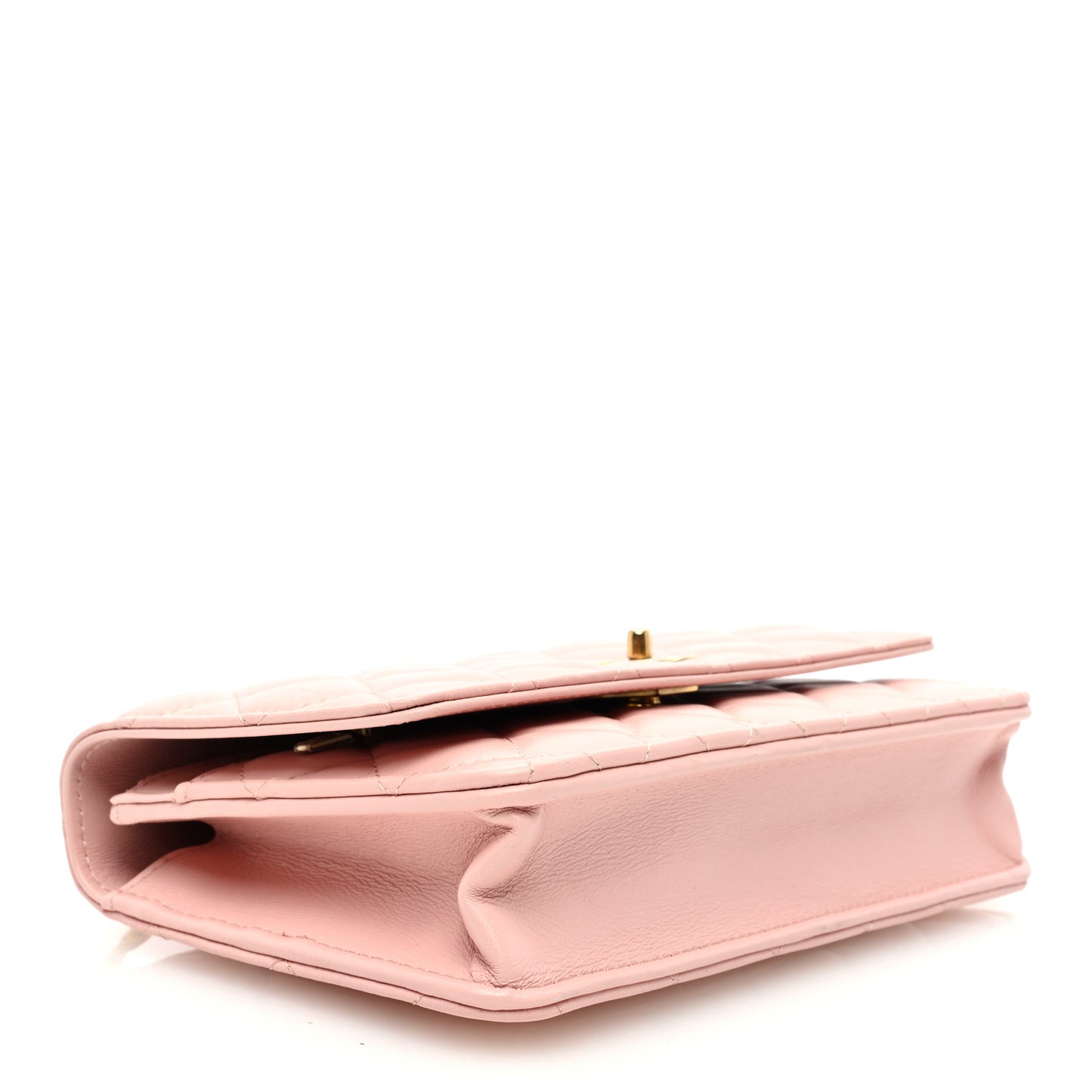 Lambskin Quilted CC Camellia Crush Wallet on Chain WOC Pink