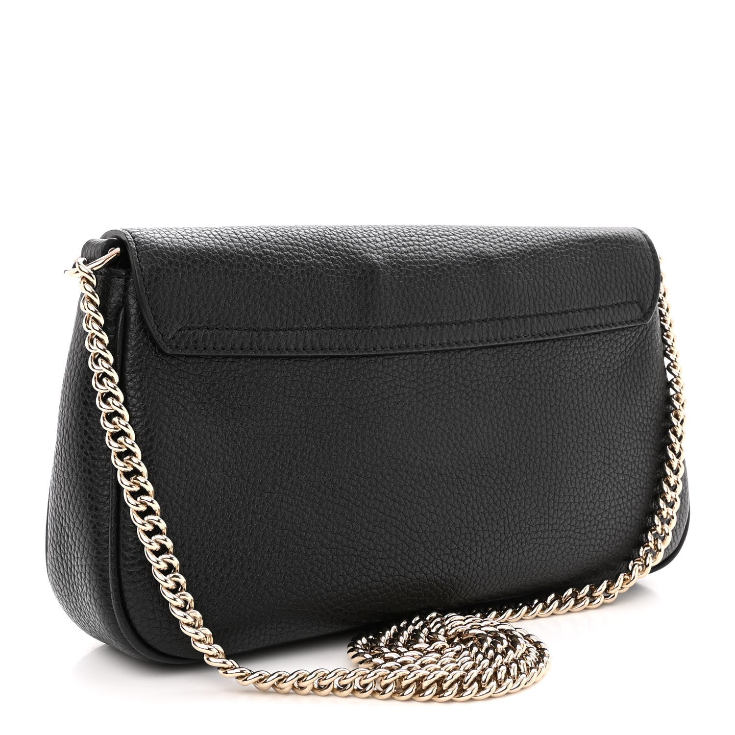 Gucci Pebbled Calfskin Medium Soho Flap Crossbody Black 3 of 10