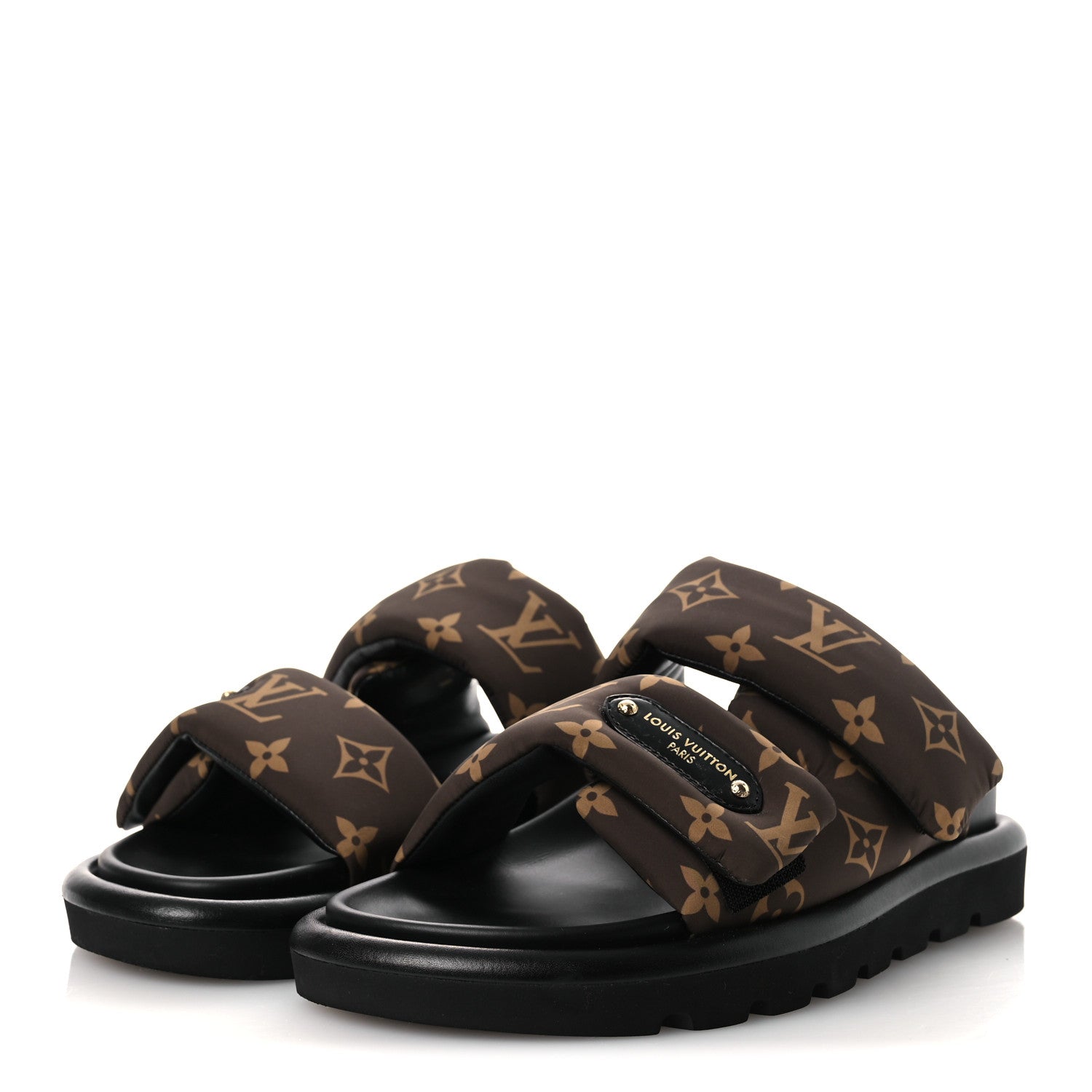 Louis Vuitton Nylon Monogram LV Pool Pillow Flat Comfort Mule 37 Cacao Brown 37 Cacao Brown 4 of 14