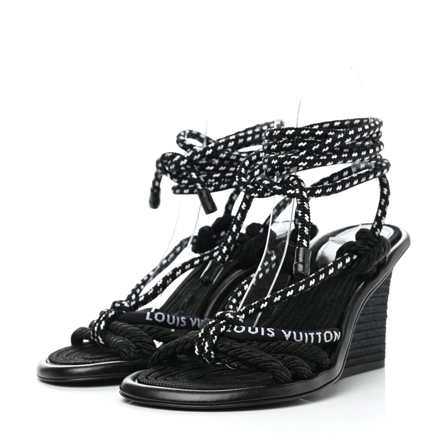 Fabric Maia Rope Wedge Sandal 36 Black