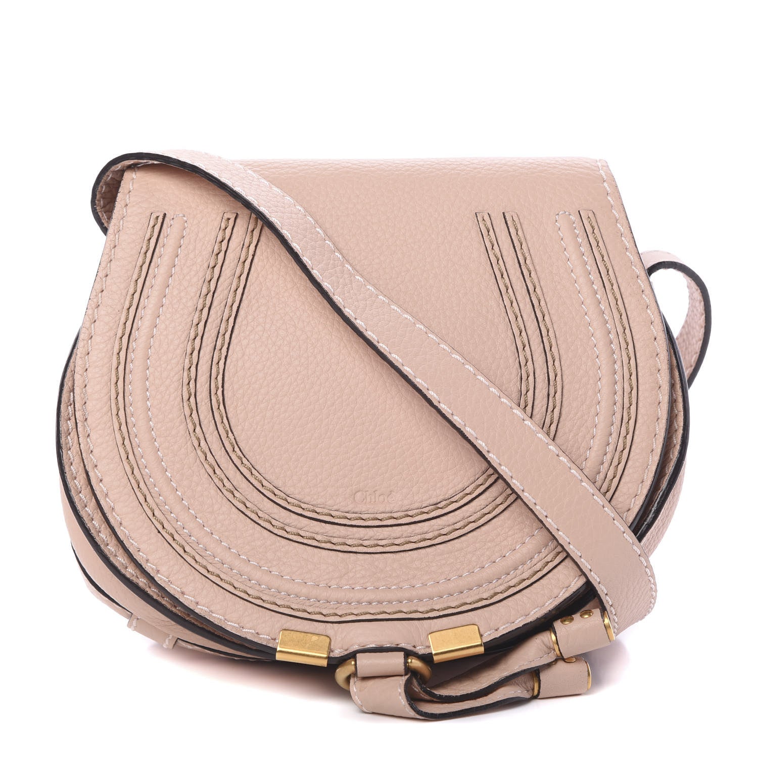 Chloe Calfskin Mini Marcie Round Crossbody Bag Blush Nude 1 of 14