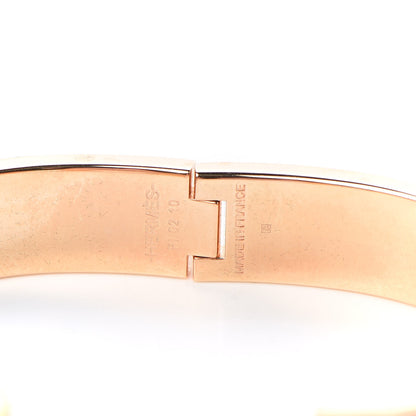 Hermes Enamel Narrow Clic Clac H Bracelet PM Rose Velours 6 of 7