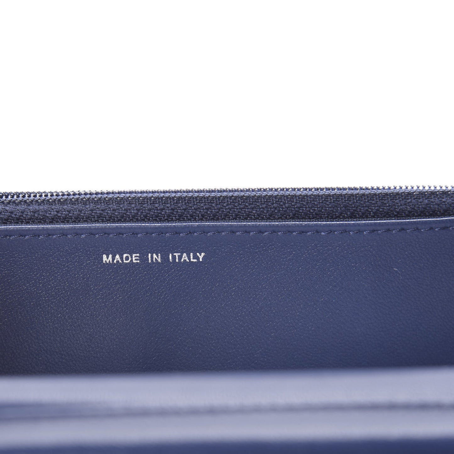 Patent Quilted Coco Boy Wallet On Chain WOC Blue