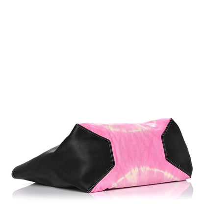 Celine Canvas Smooth Calfskin Frame Tote Black Pink White 5 of 17