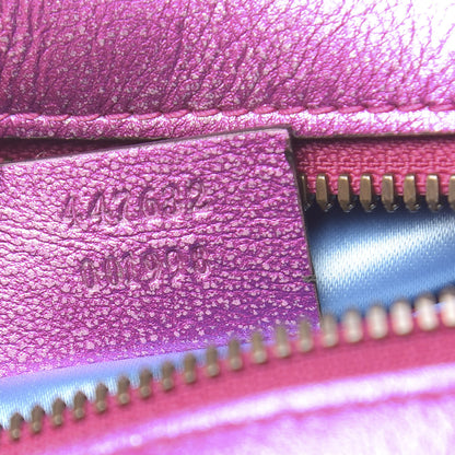 Gucci Laminated Nappa Matelasse Small GG Marmont Chain Shoulder Bag Fuxia Rosso Rosa 7 of 10