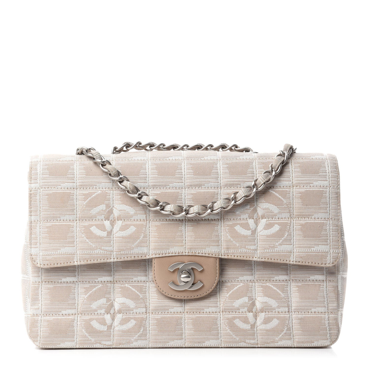 Chanel Nylon Medium Travel Flap Light Beige 1 of 13