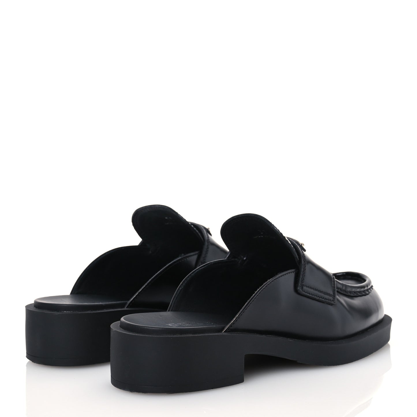 Spazzolato Triangle 40mm Loafer Mules 37 Black