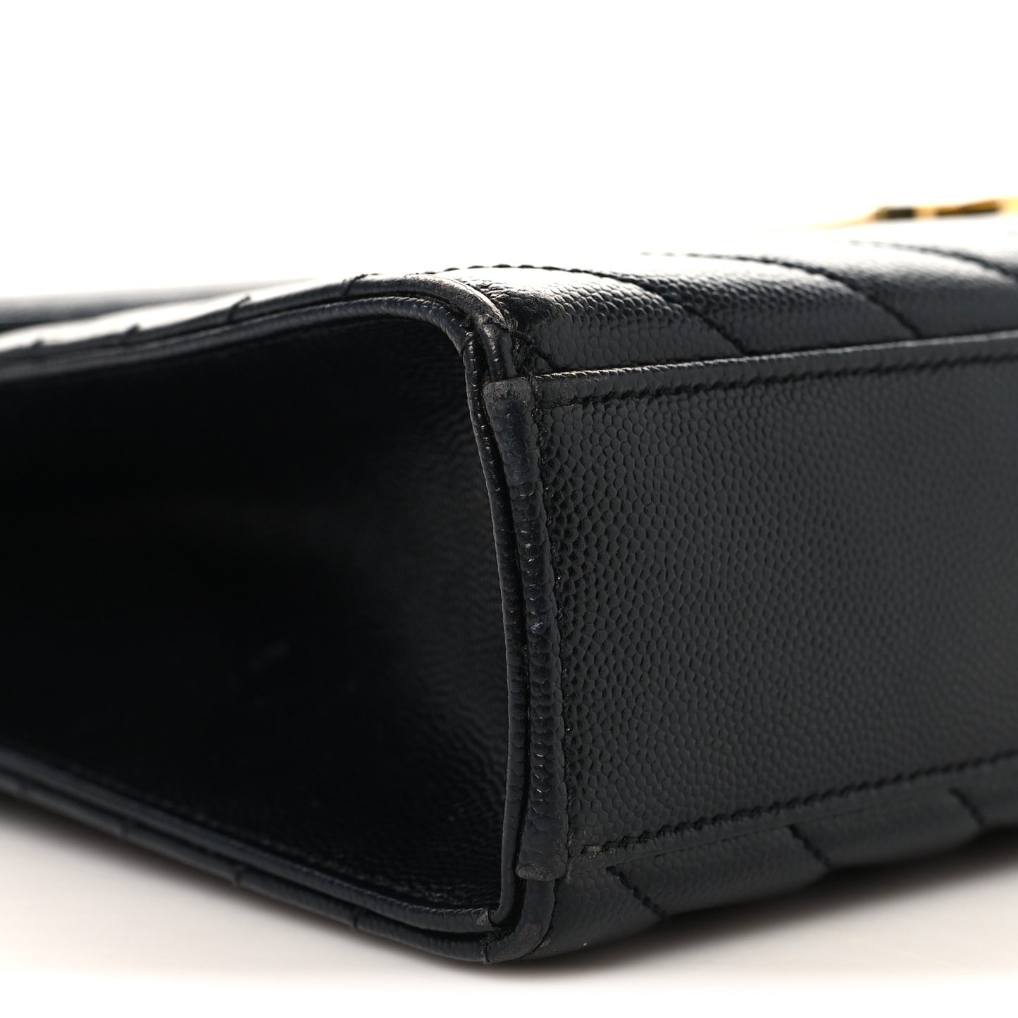 Grain De Poudre Matelasse Chevron Large Monogram Satchel Black