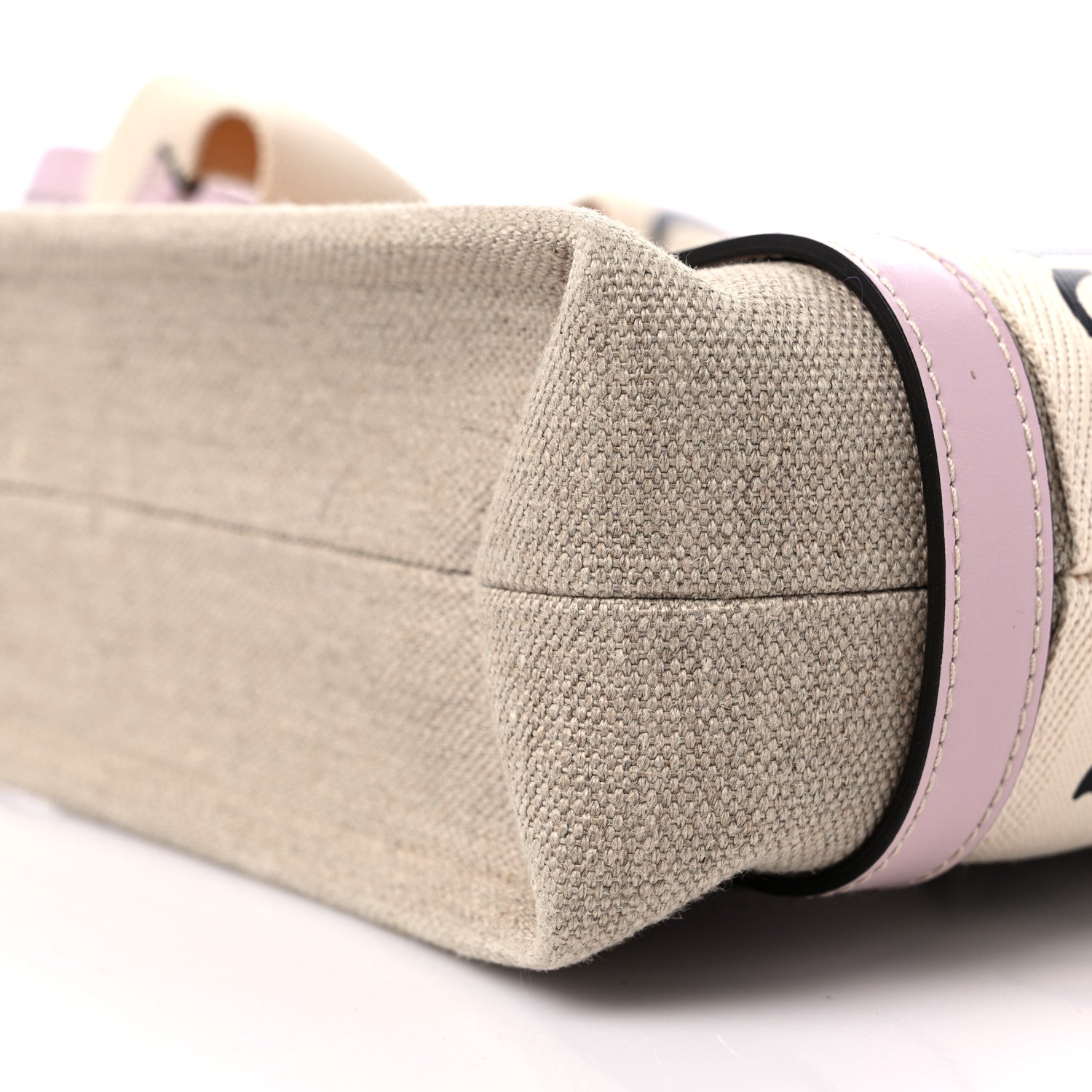 Chloe Cotton Calfskin Small Woody Ribbon Tote With Strap Misty Lavender 8 of 9