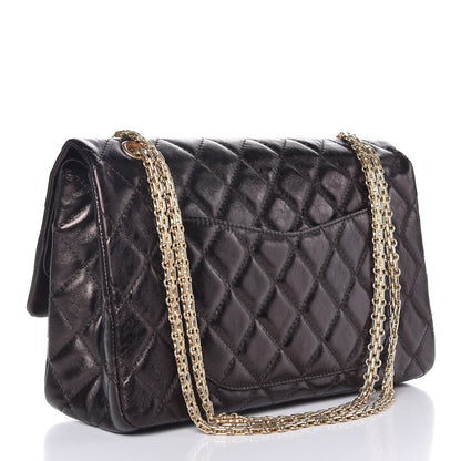 Chanel Glazed Aged Calfskin Quilted 2.55 Reissue 227 Flap Dark Brown 4 of 11