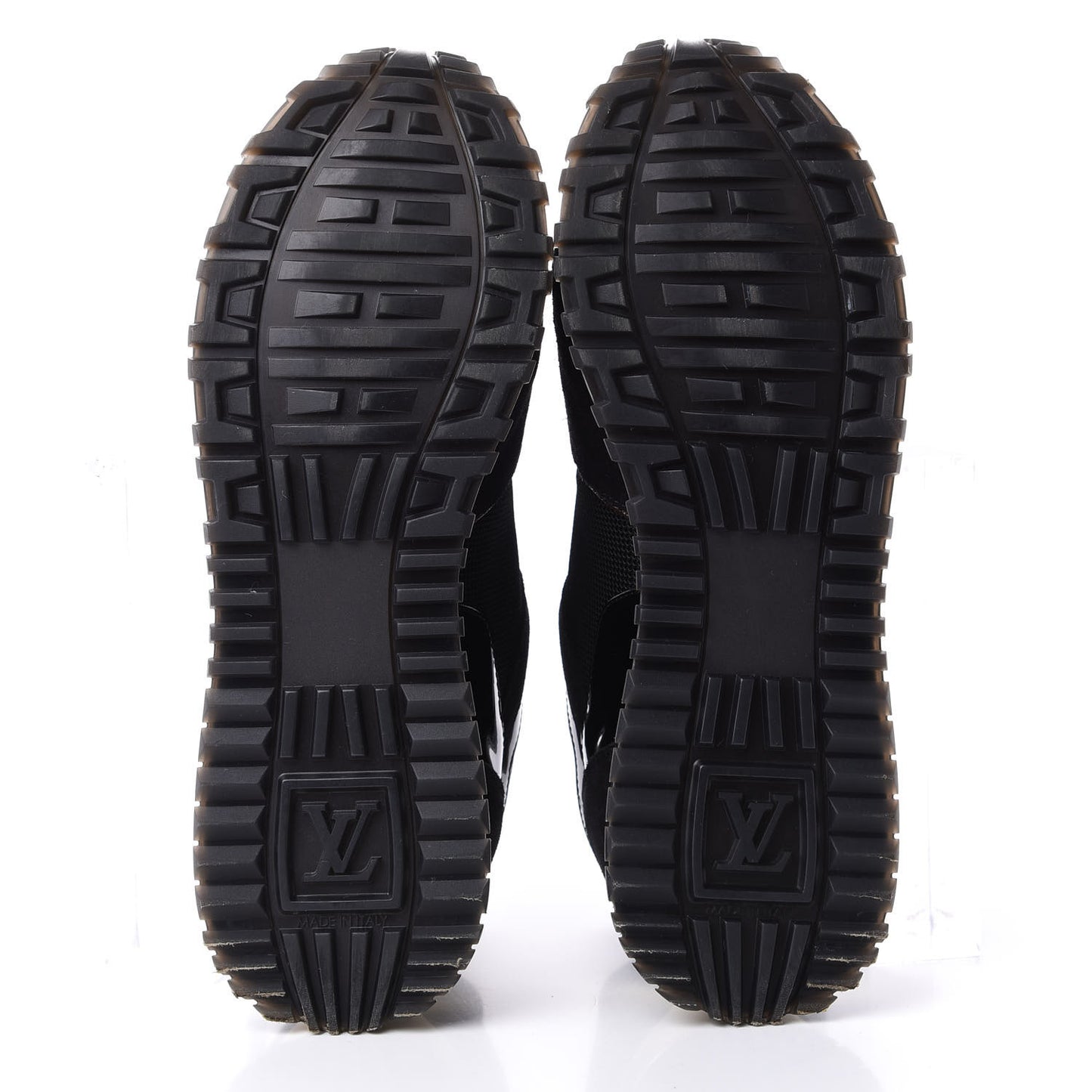 Suede Monogram Run Away Sneakers 37.5 Black