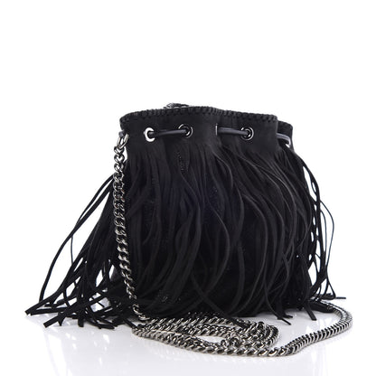 Stella McCartney Shaggy Deer Fringe Falabella Bucket Bag Black 3 of 7