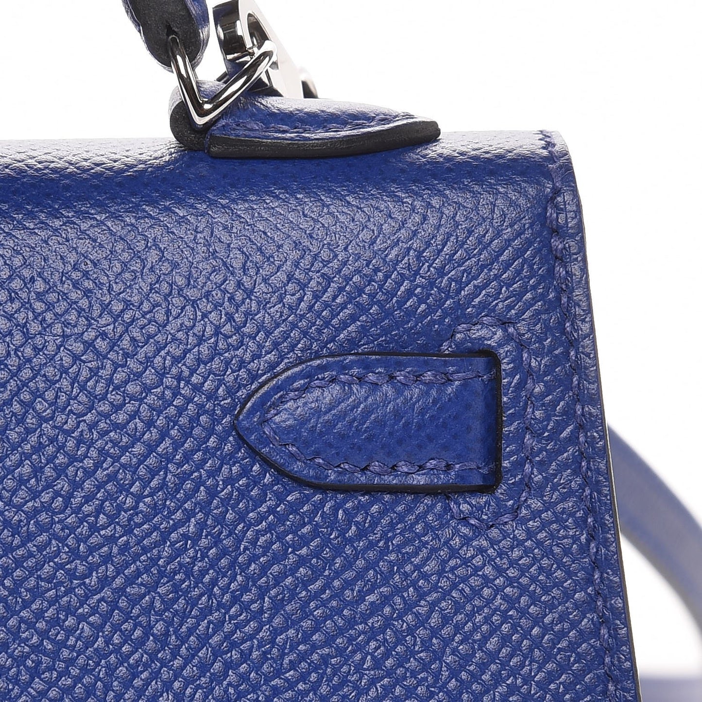 Epsom Mini Kelly Sellier 20 Bleu Electrique