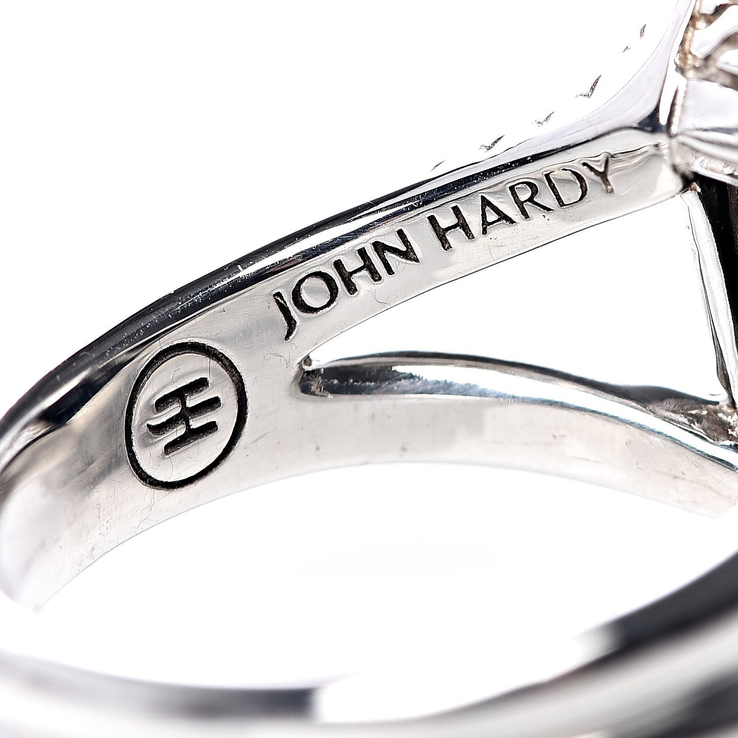 John Hardy Sterling Silver Black Onyx Diamond Classic Chain Batu Ring 54 7 5 of 6