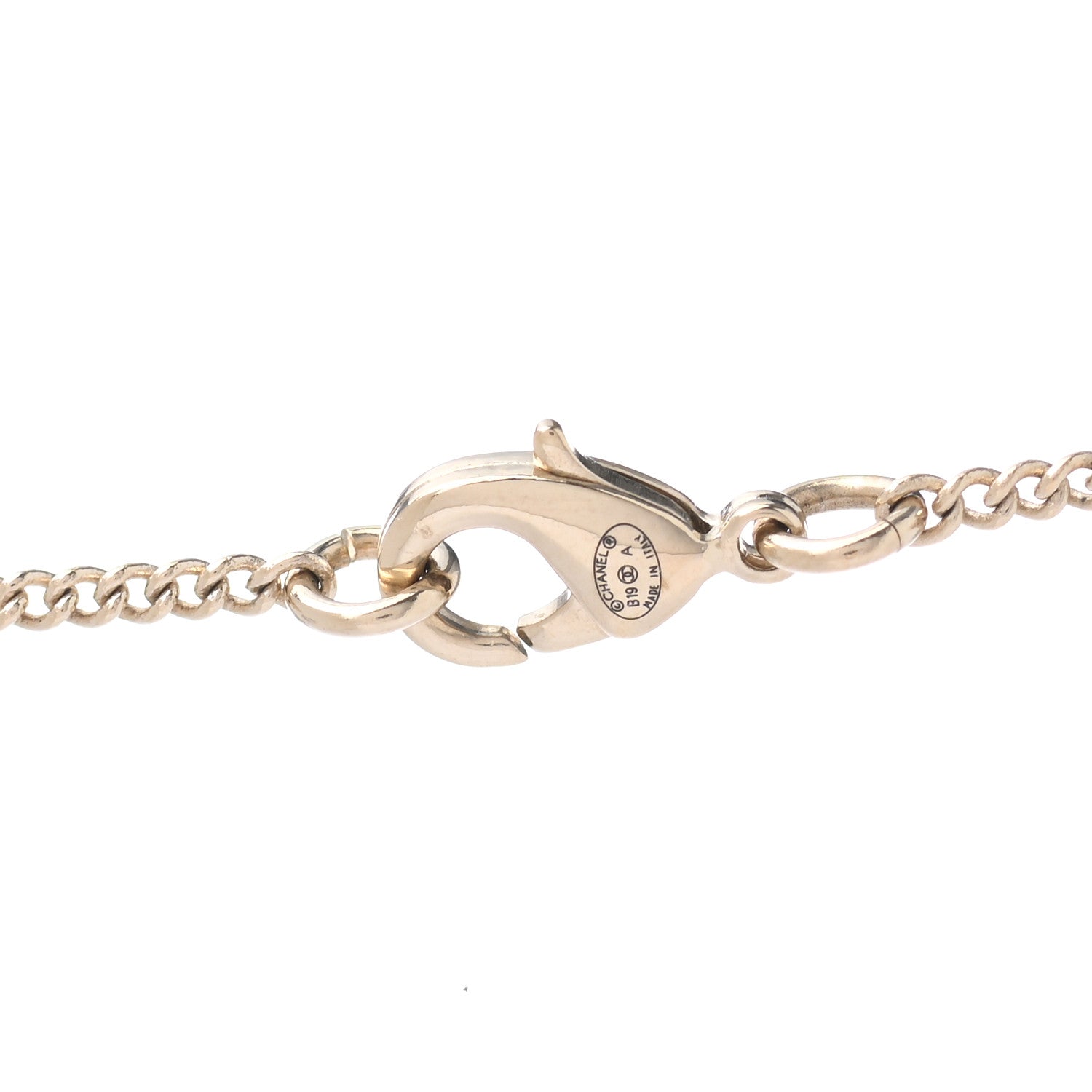 Chanel Crystal Metal Quilted CC Pendant Necklace Gold 6 of 7