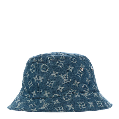 Louis Vuitton Monogram Denim Transformable Bob Bucket Hat 58 Blue 1 of 7