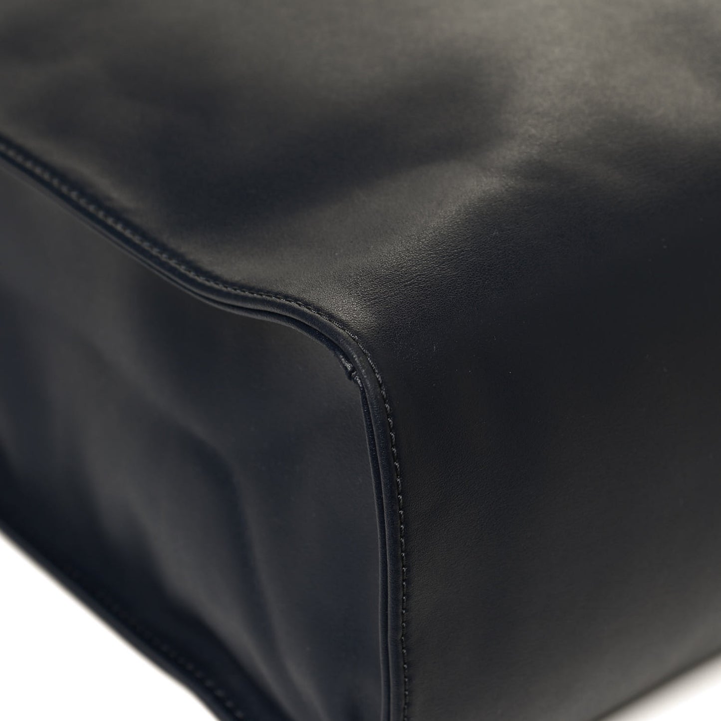 Vegan Leather Medium Shopping Bag Navy