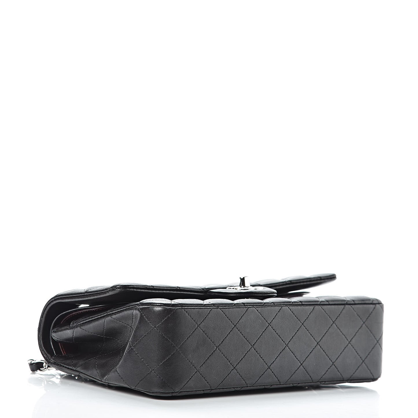 Lambskin Quilted Medium Double Flap Black