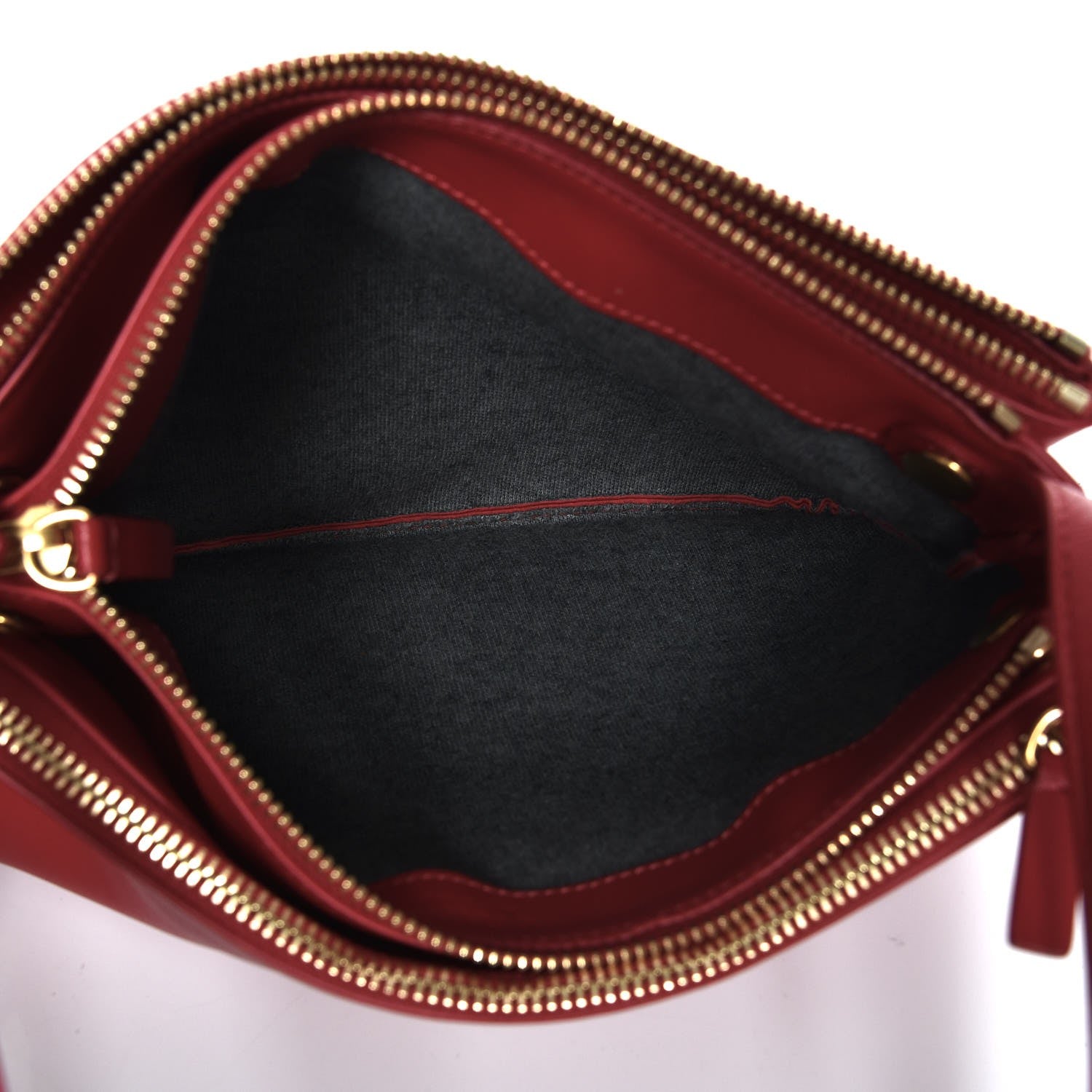 Celine Lambskin Large Trio Crossbody Bag Red 6 of 9