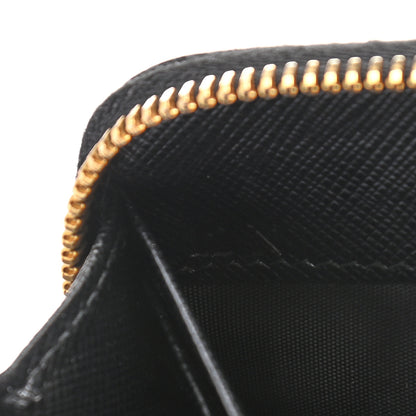 Prada Saffiano Metal Zip Around Wallet Black 7 of 8