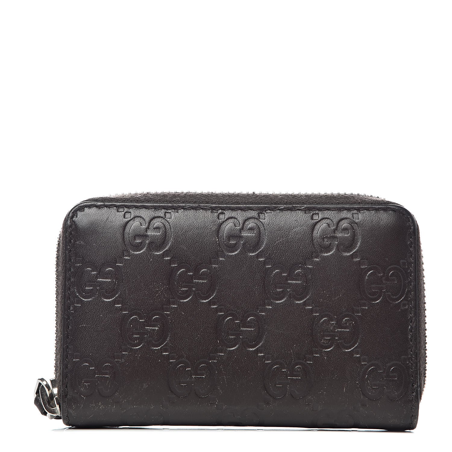 Gucci Guccissima Zip Around Card Case Chocolate 1 of 6