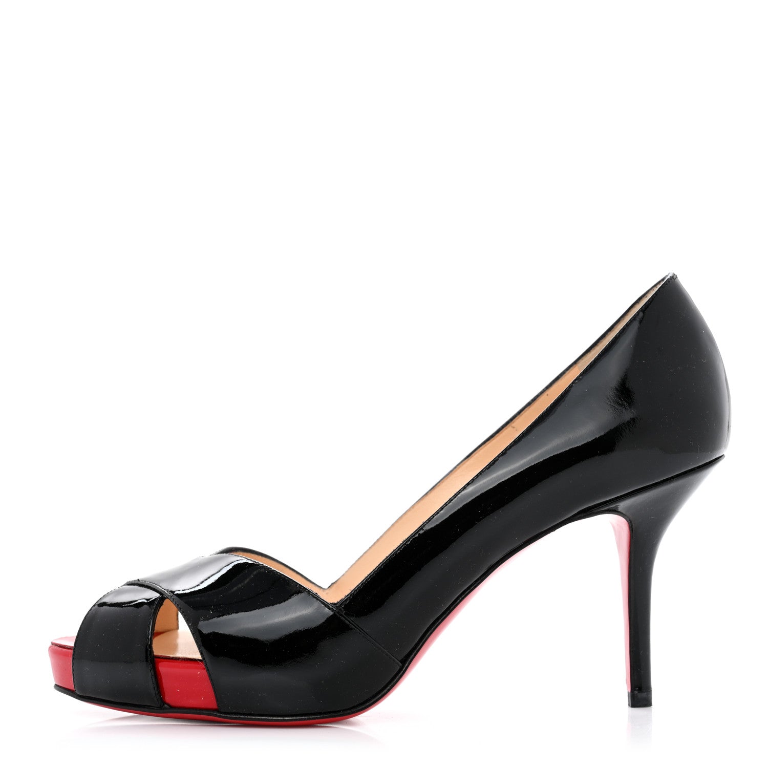 Christian Louboutin Patent Shelley 90 Pumps 36.5 Black Red 1 of 10