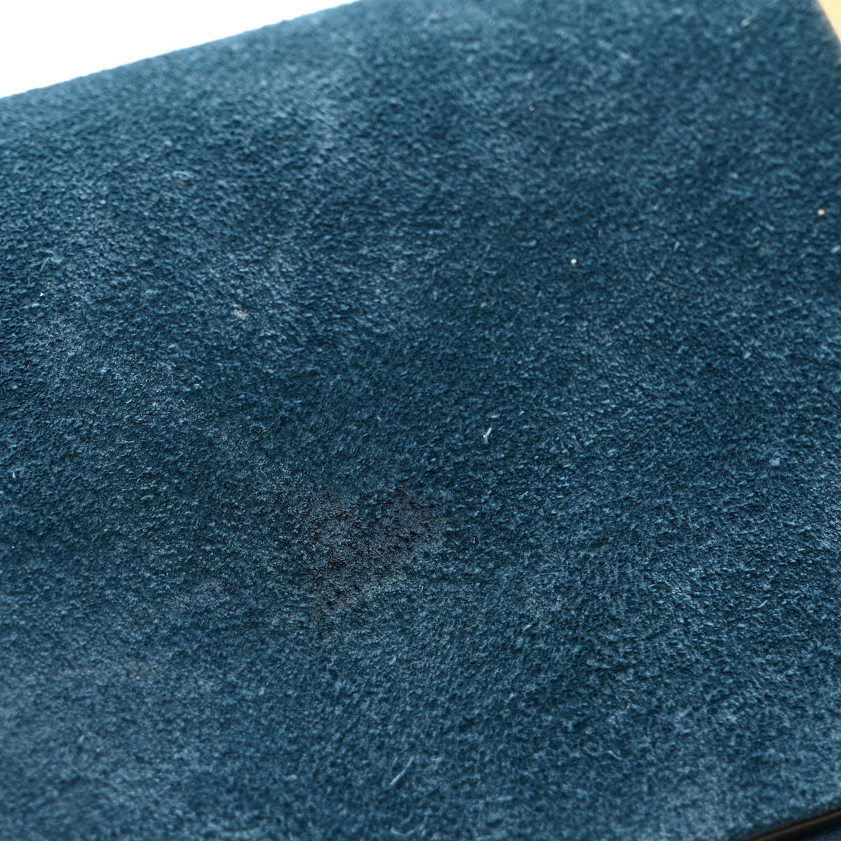 Suede Calfskin Small Faye Shoulder Bag Majolica Blue