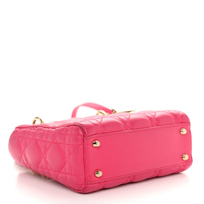 Christian Dior Lambskin Cannage Mini Lady Dior Fuchsia 4 of 12