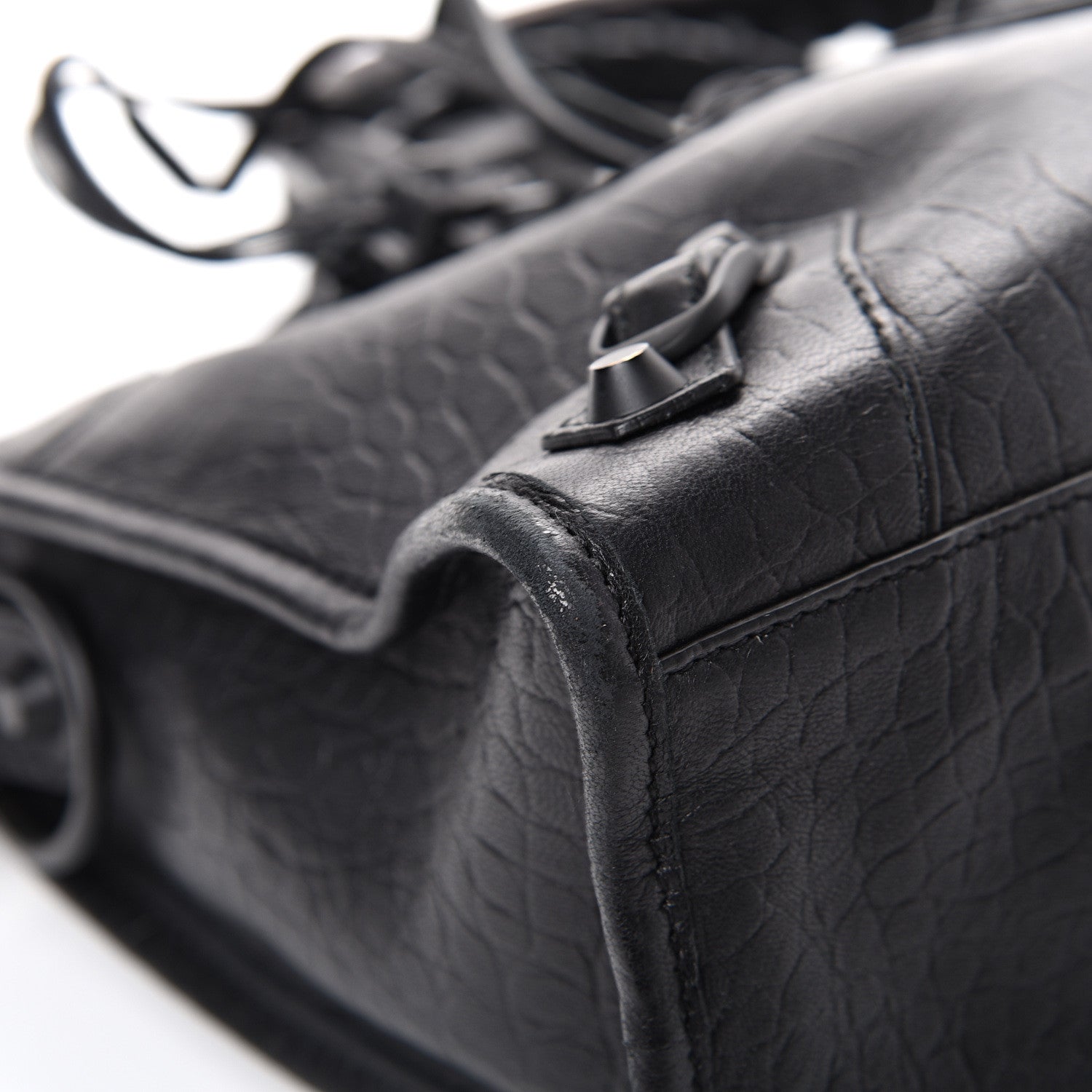 Balenciaga Matte Supple Lambskin Crocodile Embossed Classic Black Hardware S City Black 9 of 12