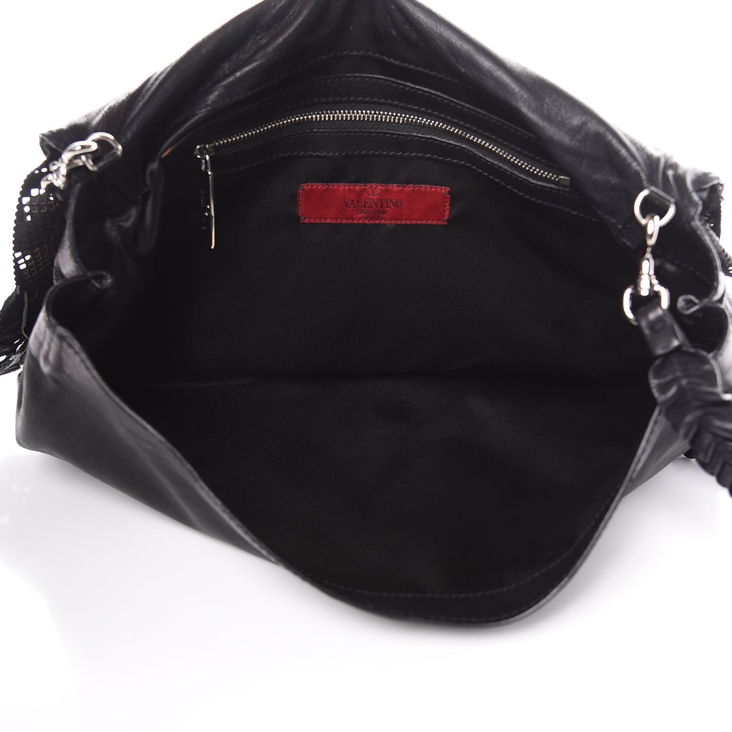 Lambskin Laser Cut Laceland Shoulder Bag Black