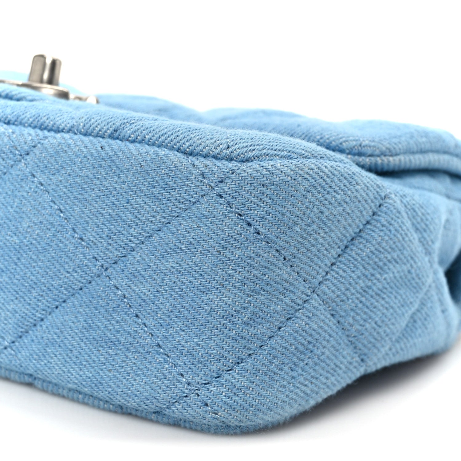Chanel Denim Quilted Sweetheart Mini Flap Blue 10 of 12