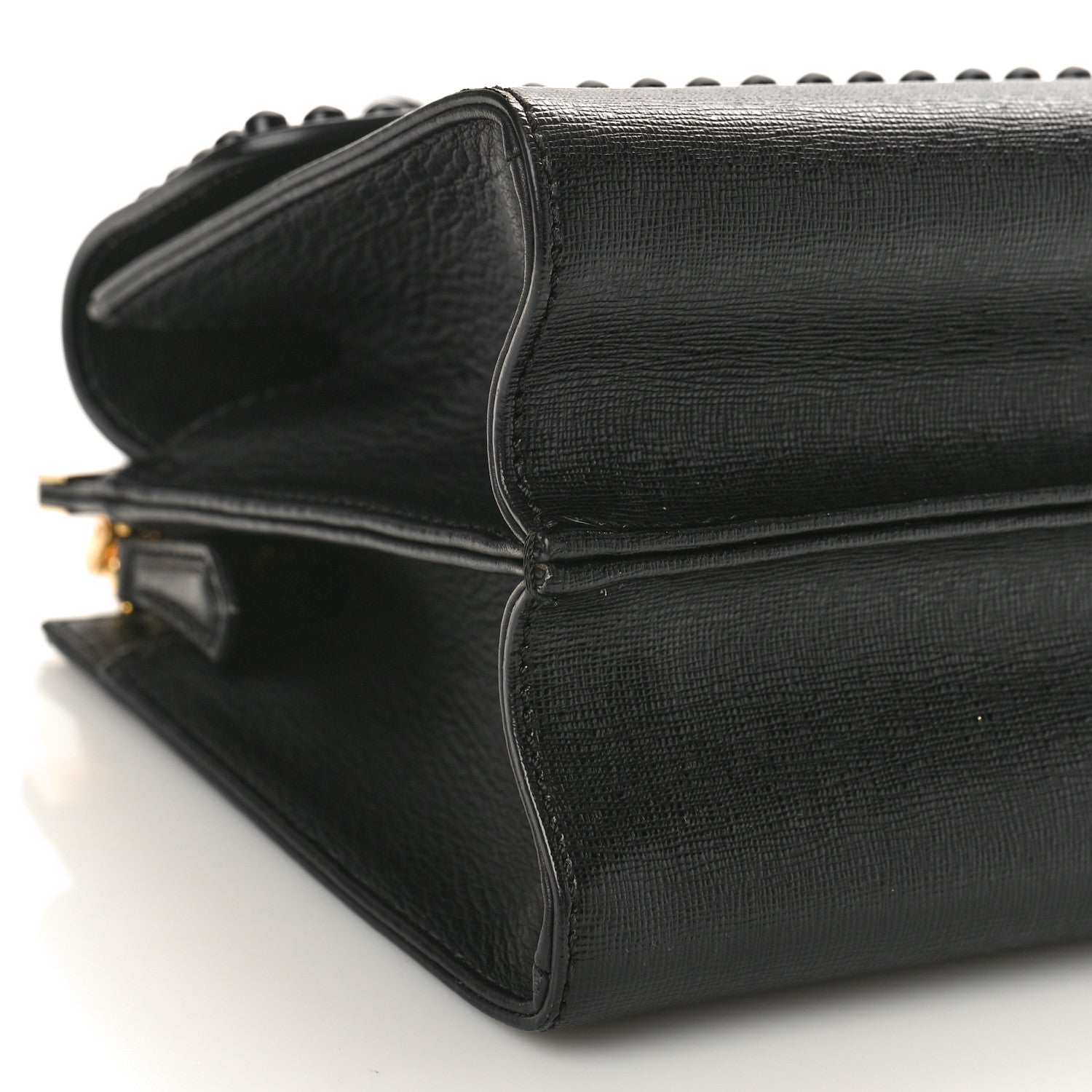 Fendi Vitello Elite Studded Monster Mini Demi Jour Shoulder Bag Black 9 of 10