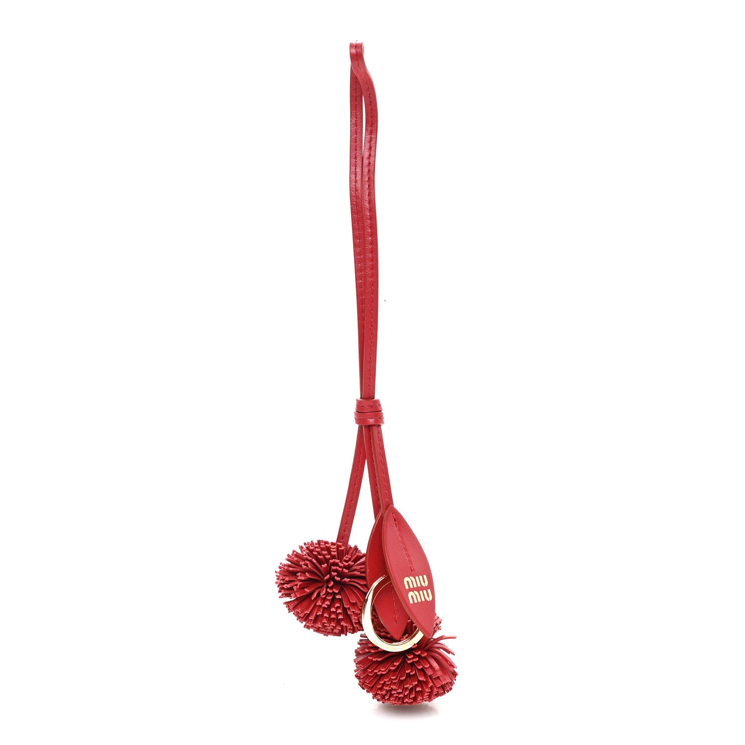 Miu Miu Calfskin Trick Bag Charm Red 1 of 3