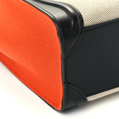 Celine Canvas Smooth Calfskin Nano Tri-Color Luggage Natural 8 of 9