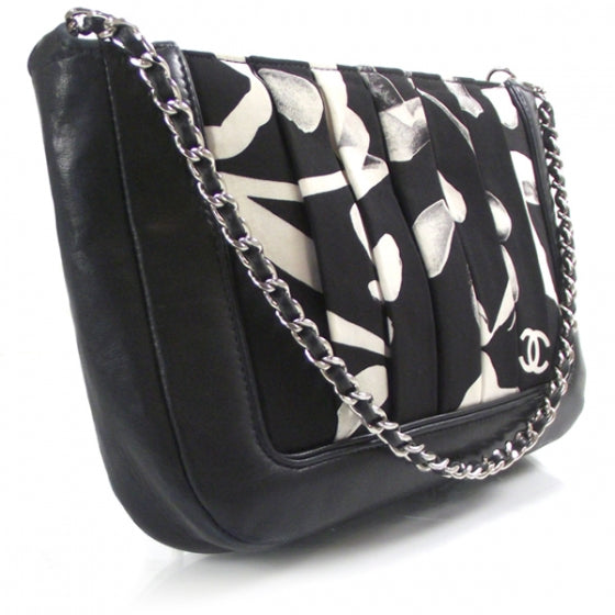 Chanel Canvas Pleated Symbols Pochette Black 3 of 10