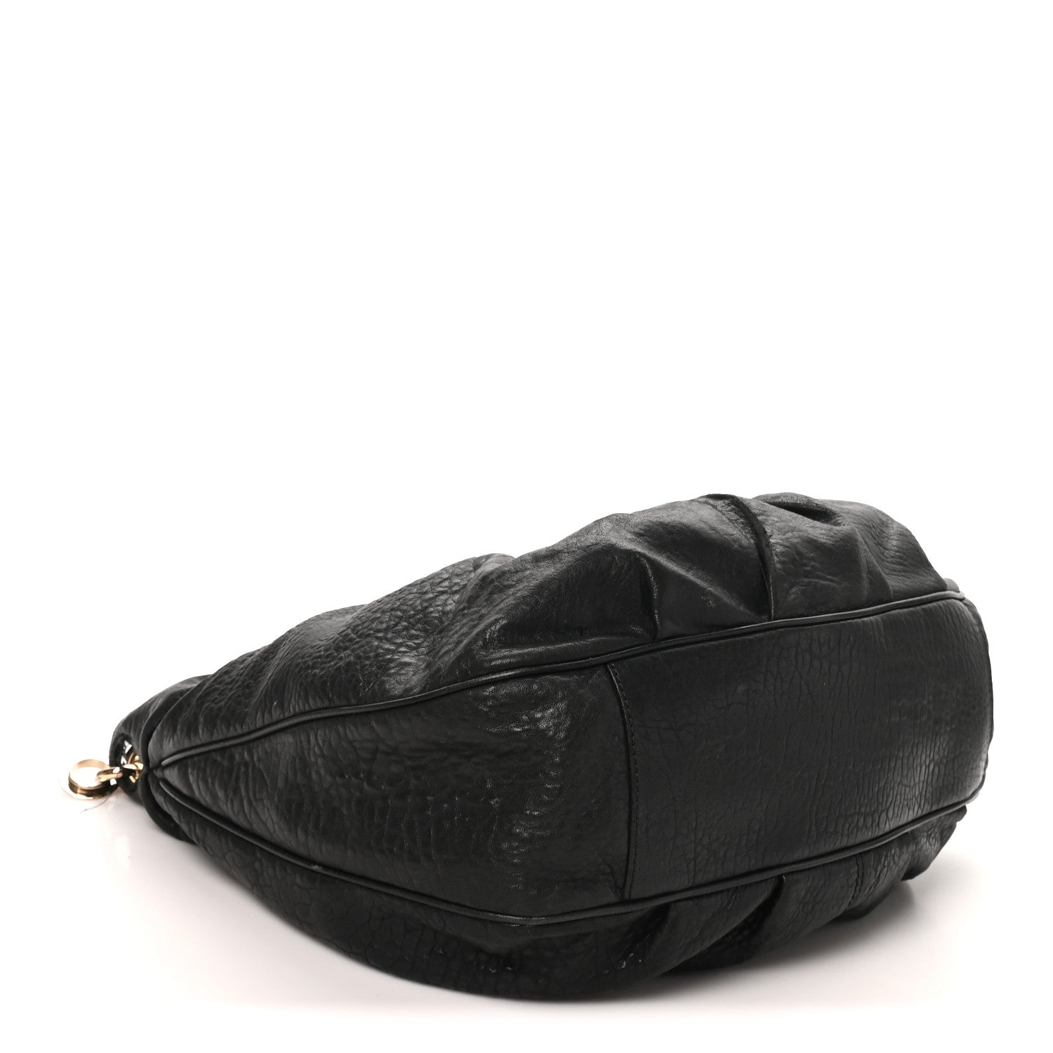 Fendi Crinkled Lambskin Mia Hobo Black 4 of 12