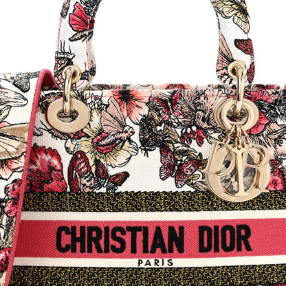 Christian Dior Canvas Embroidered Butterfly Print Medium Lady D-Lite Multicolor 8 of 11
