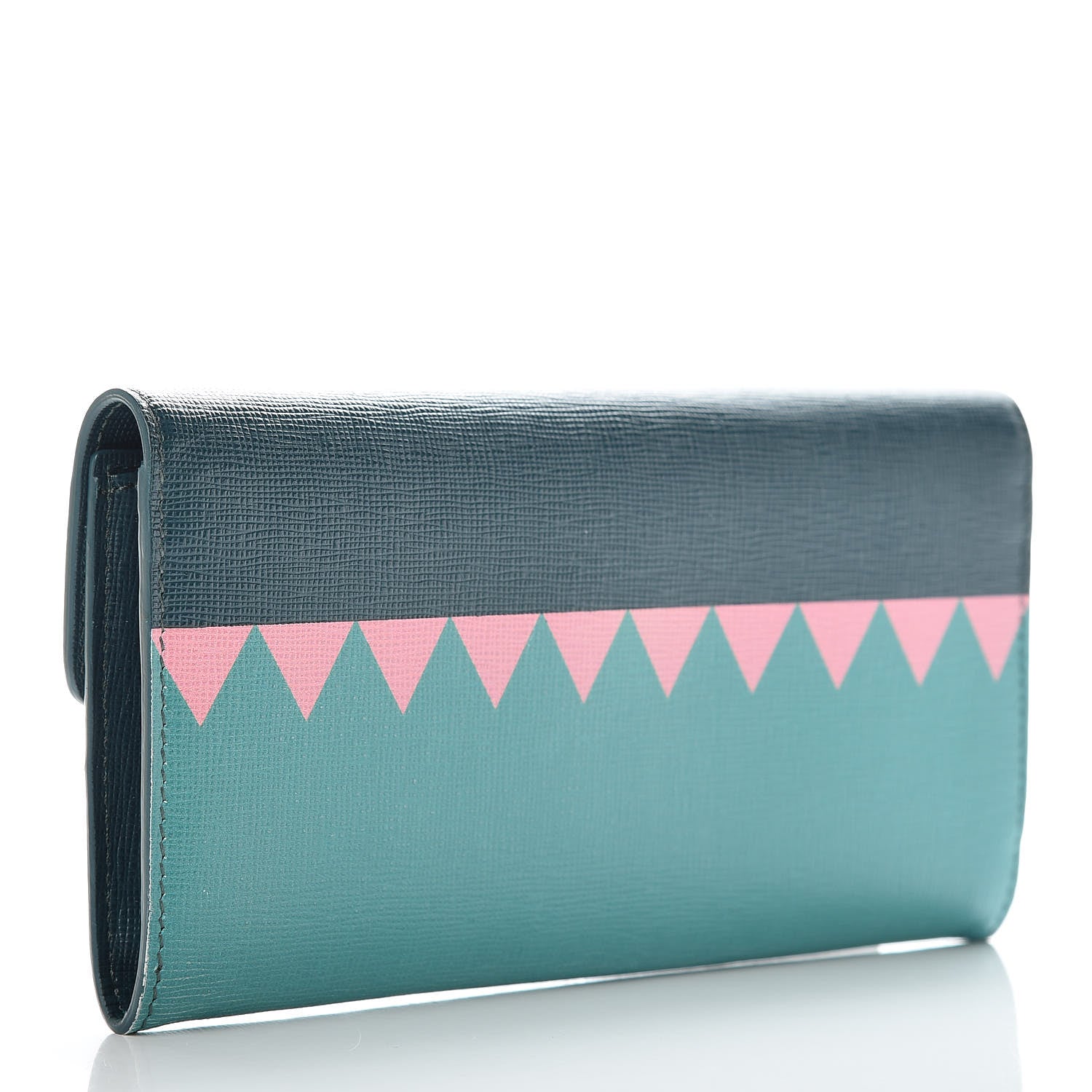 Fendi Vitello Crystal Tooth Monster Continental Wallet Oceano Multicolor 3 of 10
