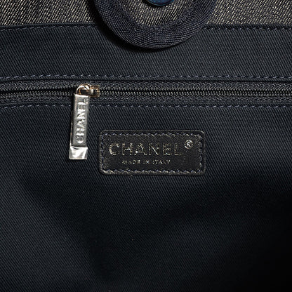 Chanel Canvas Deauville Small Tote Dark Blue 7 of 8