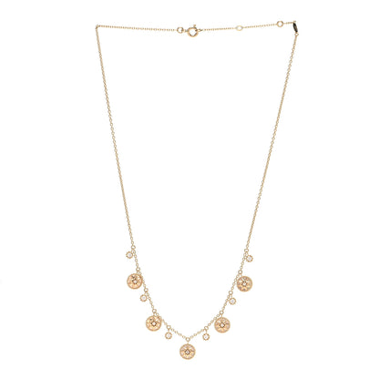 Christian Dior 18K Yellow Gold Diamond Mother of Pearl Rose Des Vents 5-Station Necklace 3 of 5
