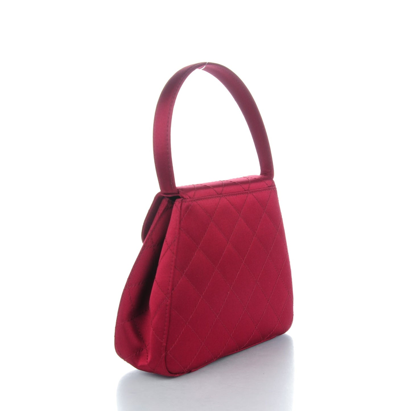 Satin Quilted Evening Bag Red