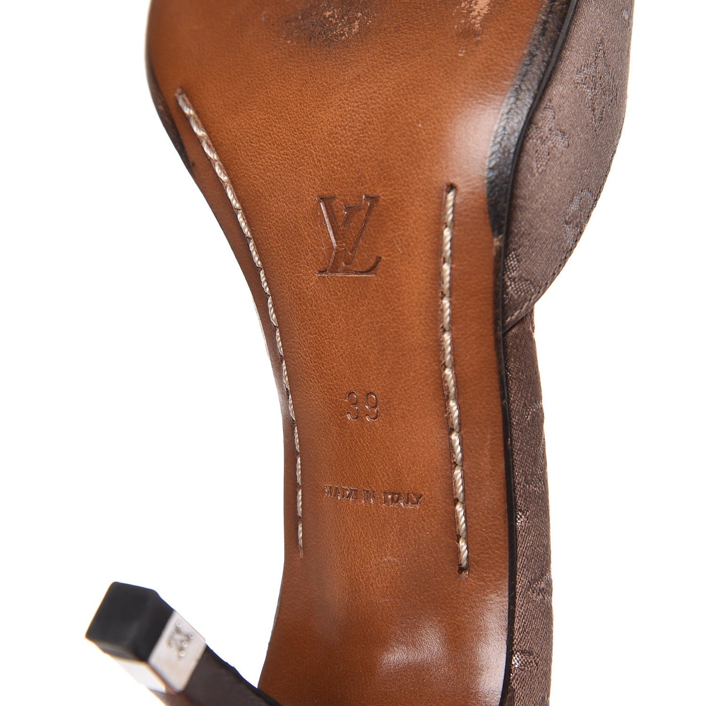Satin Monogram Mules 39 Brown