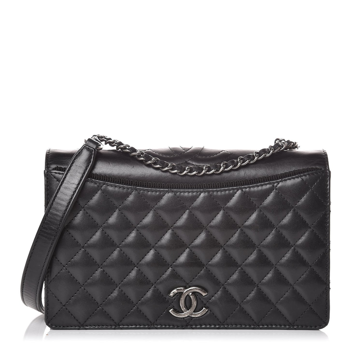 Calfskin Quilted Small Ballerine Flap Black