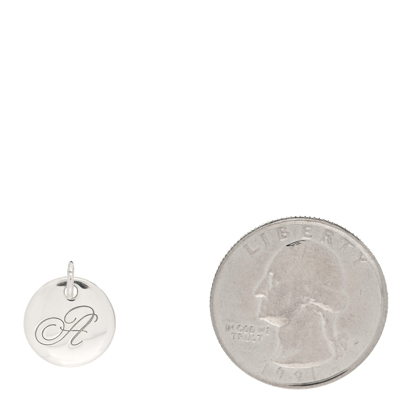 Sterling Silver Letter A Disc Charm