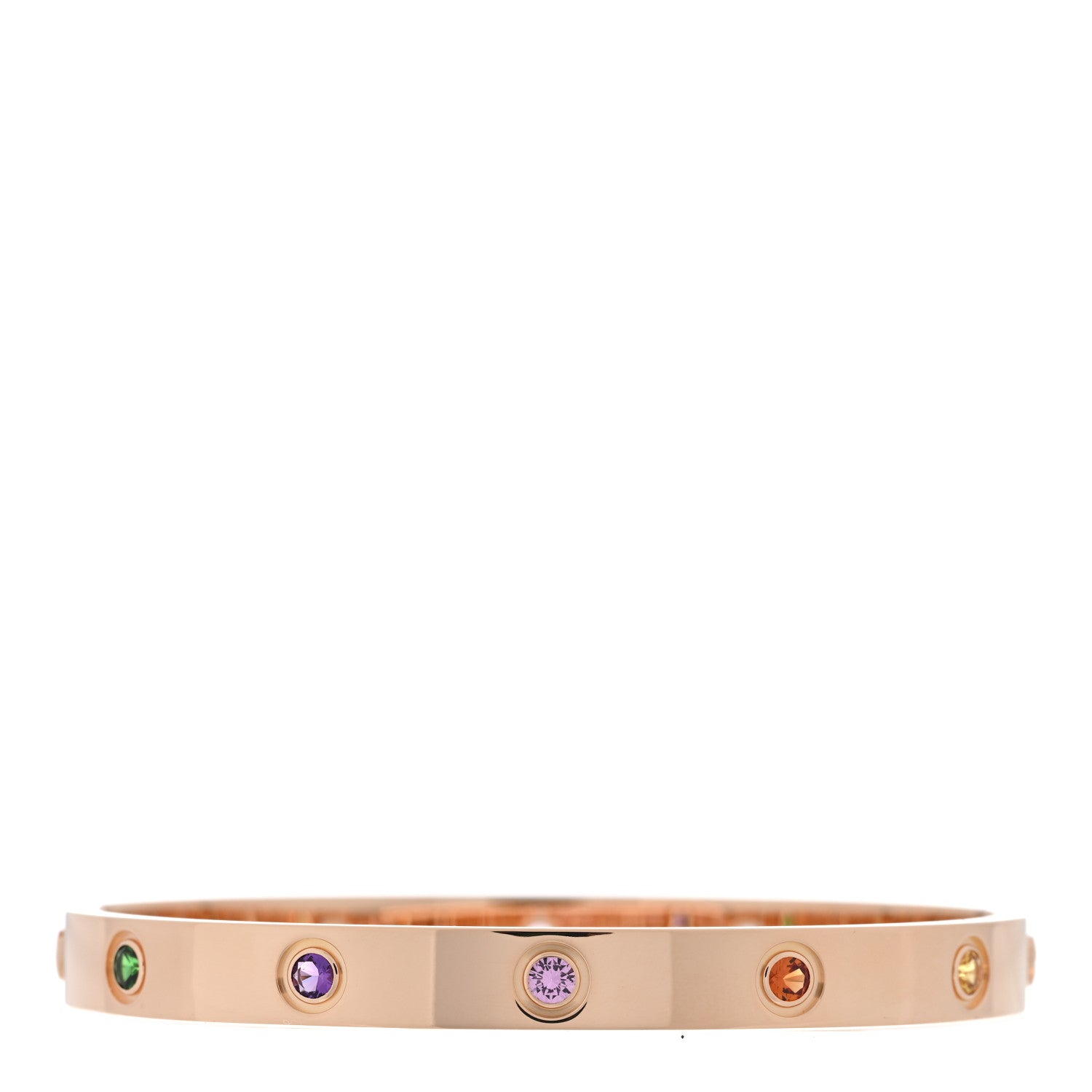 Cartier 18K Pink Gold Sapphire Garnet Amethyst LOVE Bracelet 17 2 of 5
