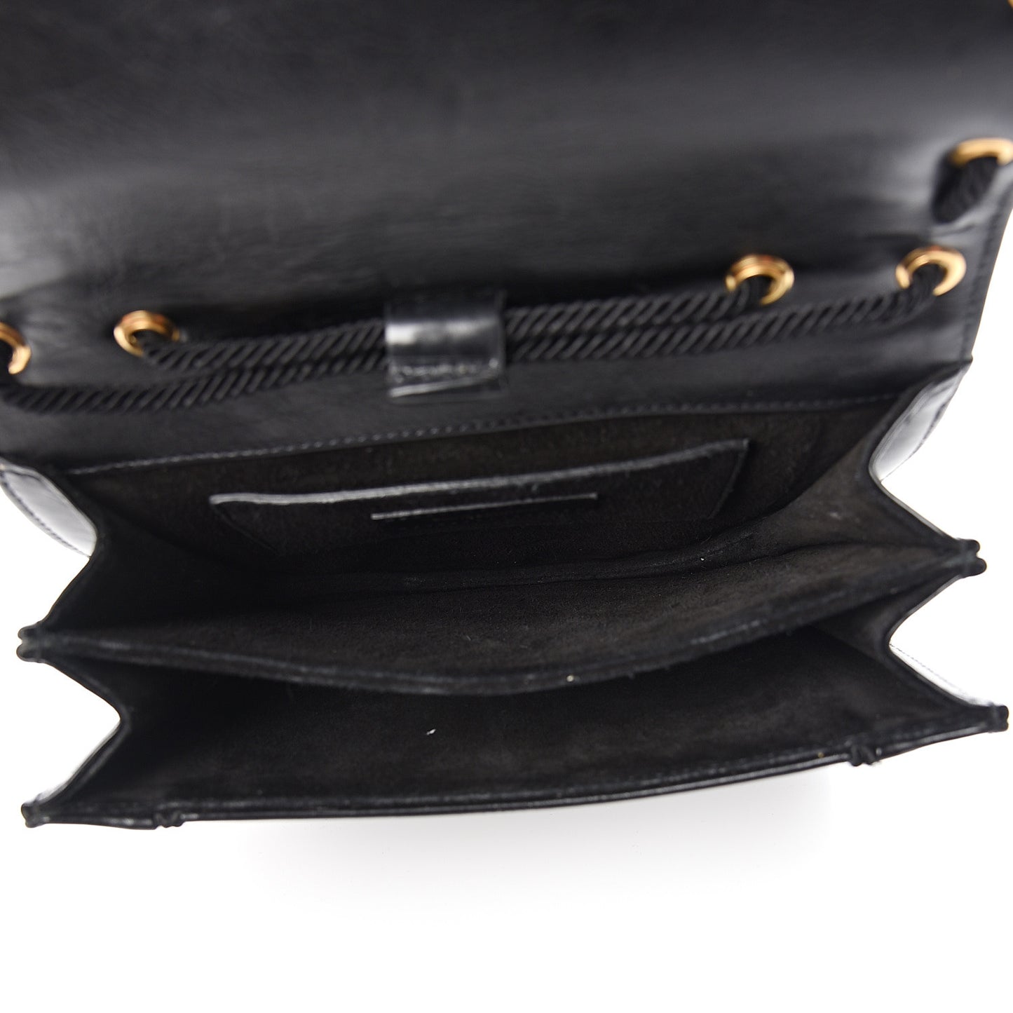Calfskin Medium Monogram Fetish Satchel Black
